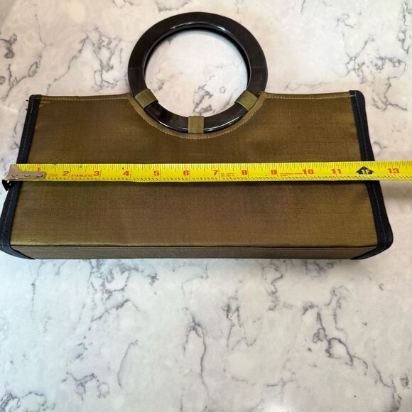 Shira leah vintage Elegant Olive Green Handbag with Circular Handle - Picture 9 of 10